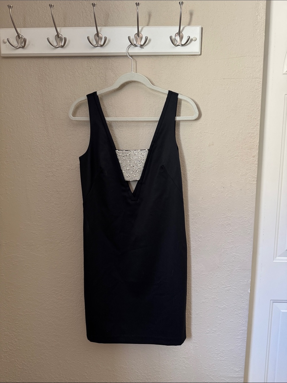 Club Monaco Black Mini Dress with Silver Embellished Back